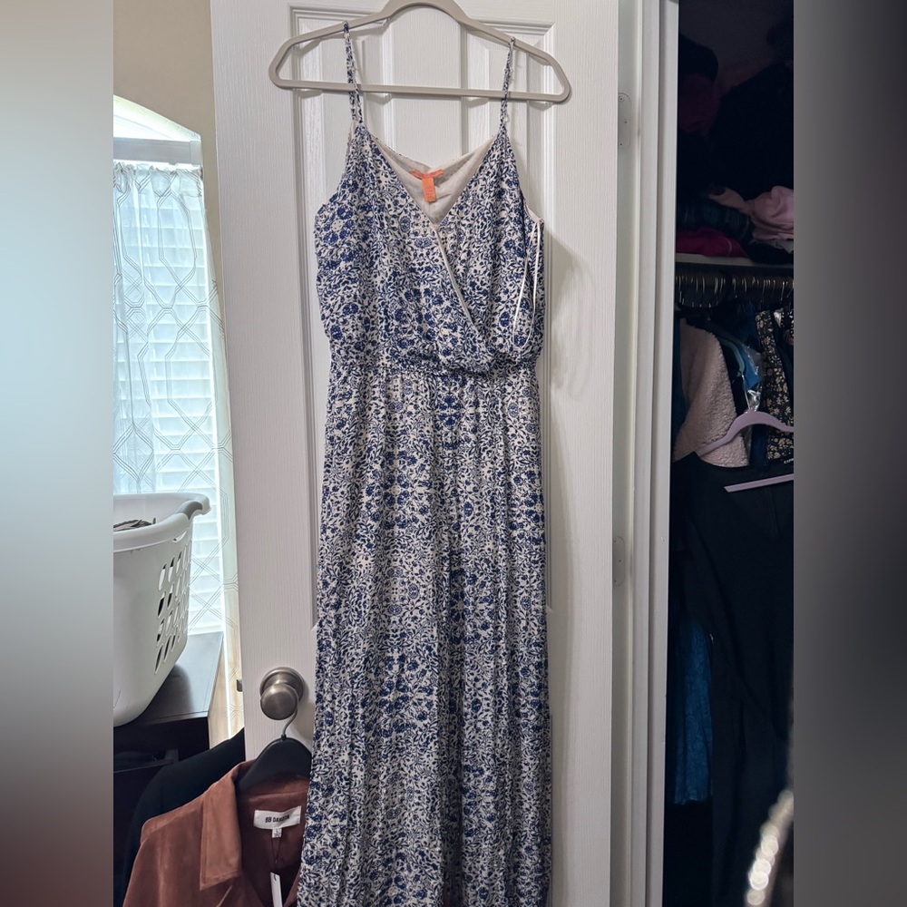 Blue and White Floral Women's Jumpsuit